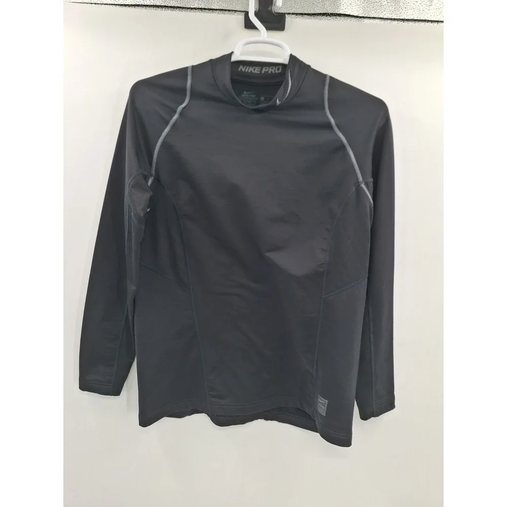 Nike Pro Hyperwarm Fitted Large Black Compression Shirt